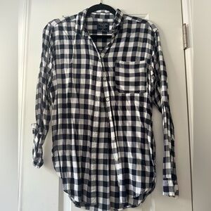 Abercrombie & Fitch blue  and White Plaid  Shirt